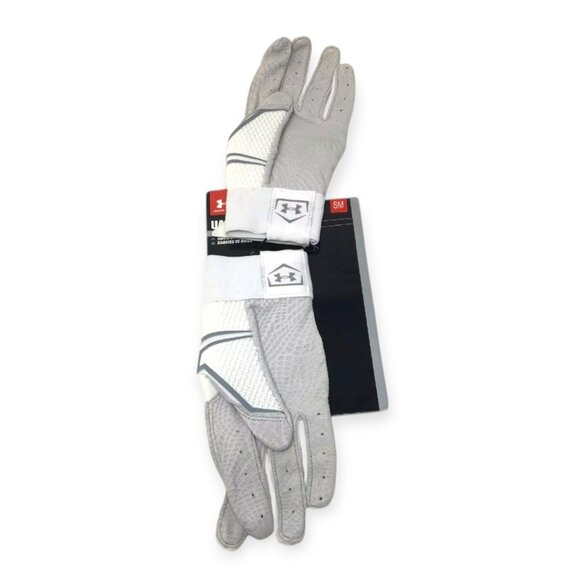 Under Armour UA Yard Clutchfit Batting Gloves Youth Small White - Picture 2 of 3